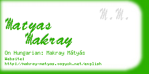 matyas makray business card