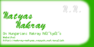 matyas makray business card